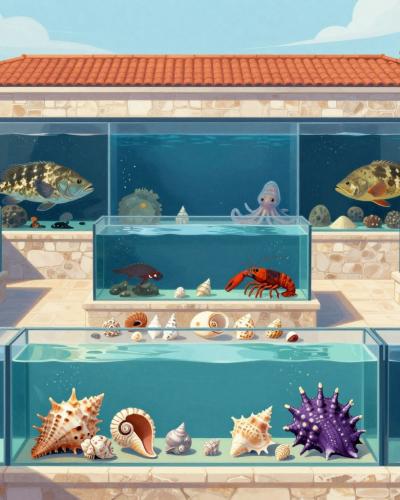 AI-generated illustration of Adriatic Aquarium Baška