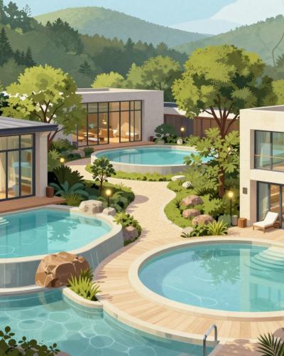 AI-generated illustration of Aquae Balissae Thermal Water Park