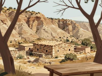 AI-generated illustration of Bale Olive Groves