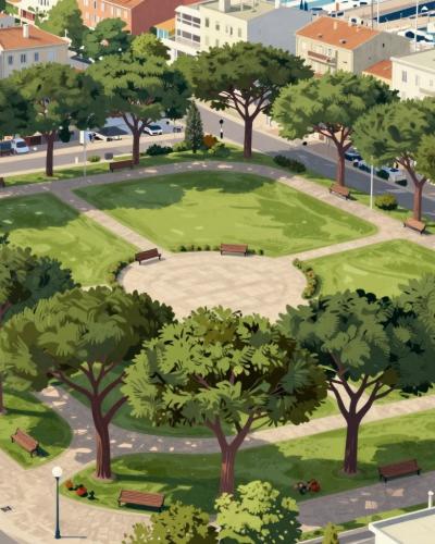 AI-generated illustration of Biograd City Park