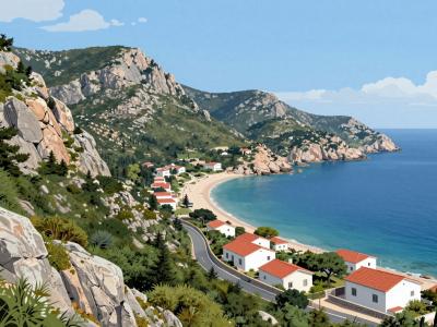 AI-generated illustration of Bol Old Town (Stari Grad Bol)