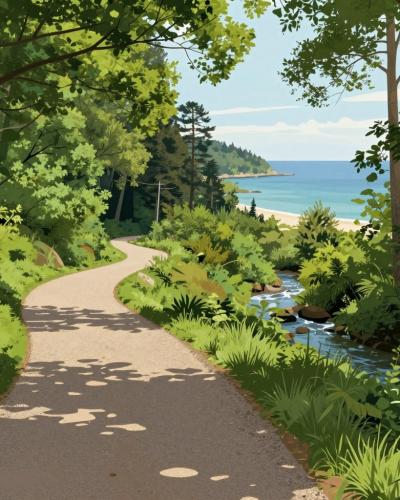 AI-generated illustration of Carmen Sylva Forest Promenade