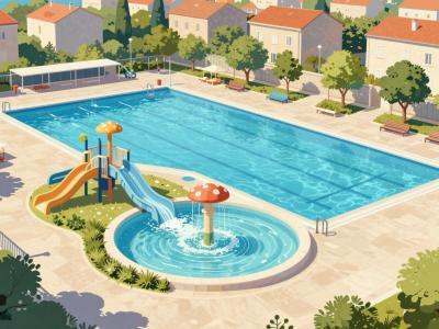AI-generated illustration of City Pools Đakovo