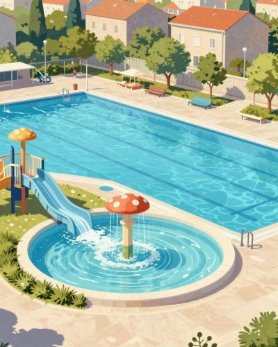 AI-generated illustration of City Pools Đakovo