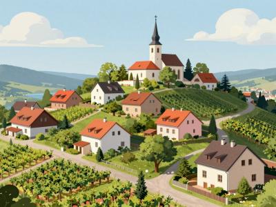 AI-generated illustration of Črni Vrh