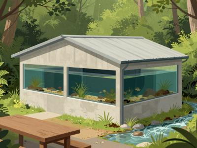 AI-generated illustration of Croatian Centre for Indigenous Water Fish and Crawfish Species