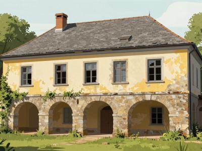 AI-generated illustration of Darda Castle (Dvorac Esterházy)
