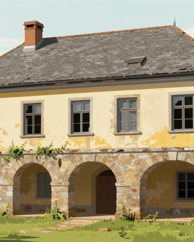 AI-generated illustration of Darda Castle (Dvorac Esterházy)
