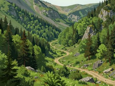 AI-generated illustration of Hiking Trails of Ravna Gora