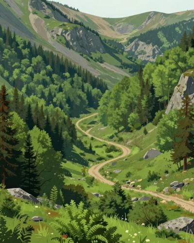 AI-generated illustration of Hiking Trails of Ravna Gora