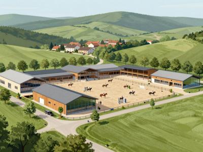AI-generated illustration of Hipodrom Oroslavje Stables