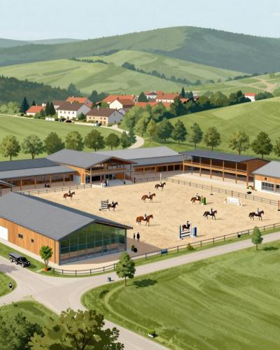 AI-generated illustration of Hipodrom Oroslavje Stables