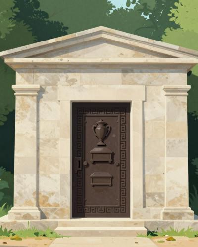 AI-generated illustration of Hum Cemetery and Chapel