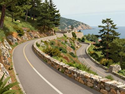 AI-generated illustration of Kastav Promenades and Cycling Trails
