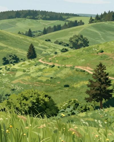 AI-generated illustration of Ključić Brdo Recreation Area