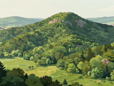 AI-generated illustration of Kunagora Summit and Meadow