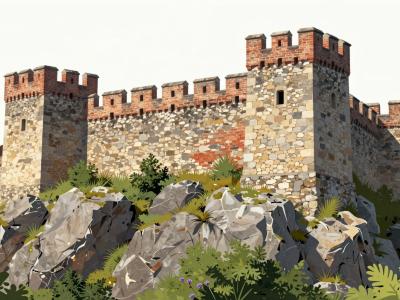 AI-generated illustration of Lobor Castle Ruins (Ruševine dvorca Lobor)