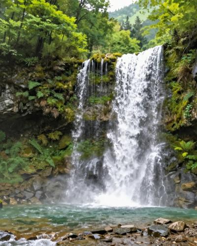 AI-generated illustration of Lukovdol Waterfall