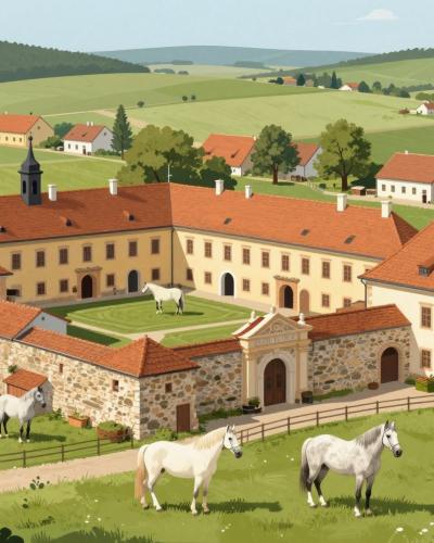 AI-generated illustration of National Lipizzan Stud Farm ĐAKOVO MS