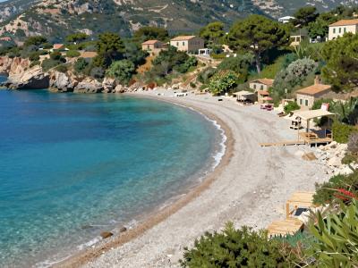 AI-generated illustration of Oštro Beach