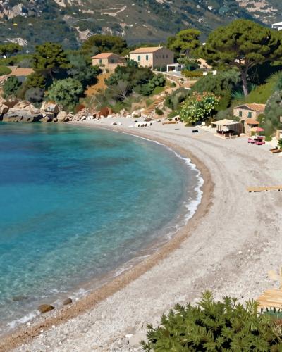 AI-generated illustration of Oštro Beach