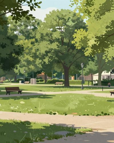 AI-generated illustration of Park Otok ljubavi - Vatrogasni Dom Draše