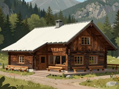 AI-generated illustration of Puntijarka Mountain Hut