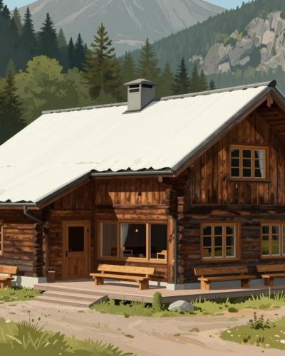 AI-generated illustration of Puntijarka Mountain Hut