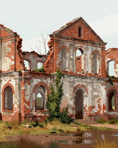 AI-generated illustration of Ruiny kościoła