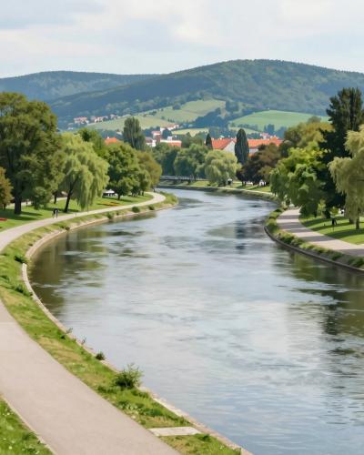 AI-generated illustration of Sava River Walks In Slavonski Brod