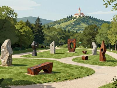 AI-generated illustration of Sculpture Park Marija Bistrica