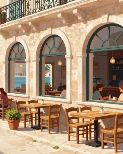 AI-generated illustration of Sit And Drink At A Café In Split
