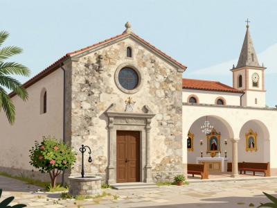 AI-generated illustration of St. Anastasia Church (Crkva svete Stošije)