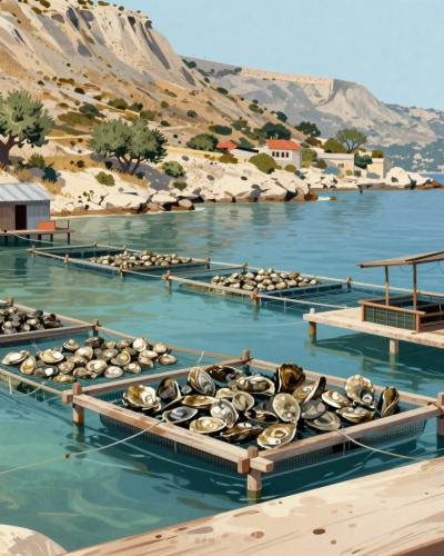 AI-generated illustration of Ston Oyster Farms