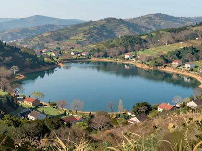 AI-generated illustration of Švica Lake