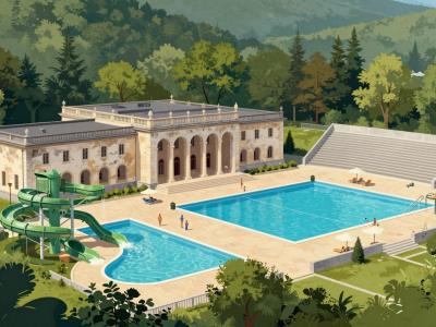 AI-generated illustration of Topusko Spa