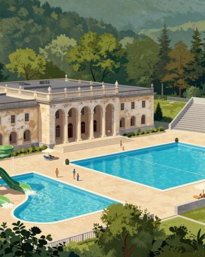 AI-generated illustration of Topusko Spa