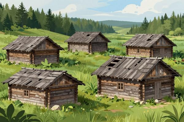 Traditional wooden houses ('stanovi')