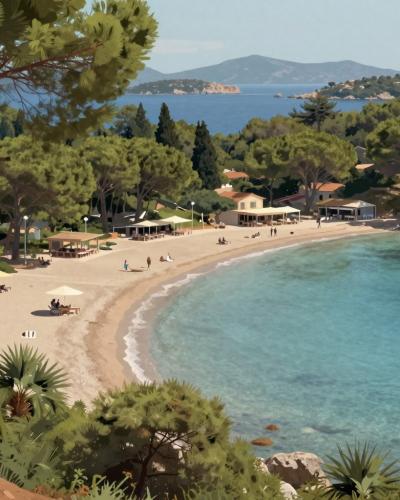 AI-generated illustration of Valbandon Beach