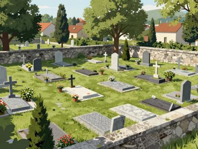 AI-generated illustration of Veliko Trgovišće Cemetery