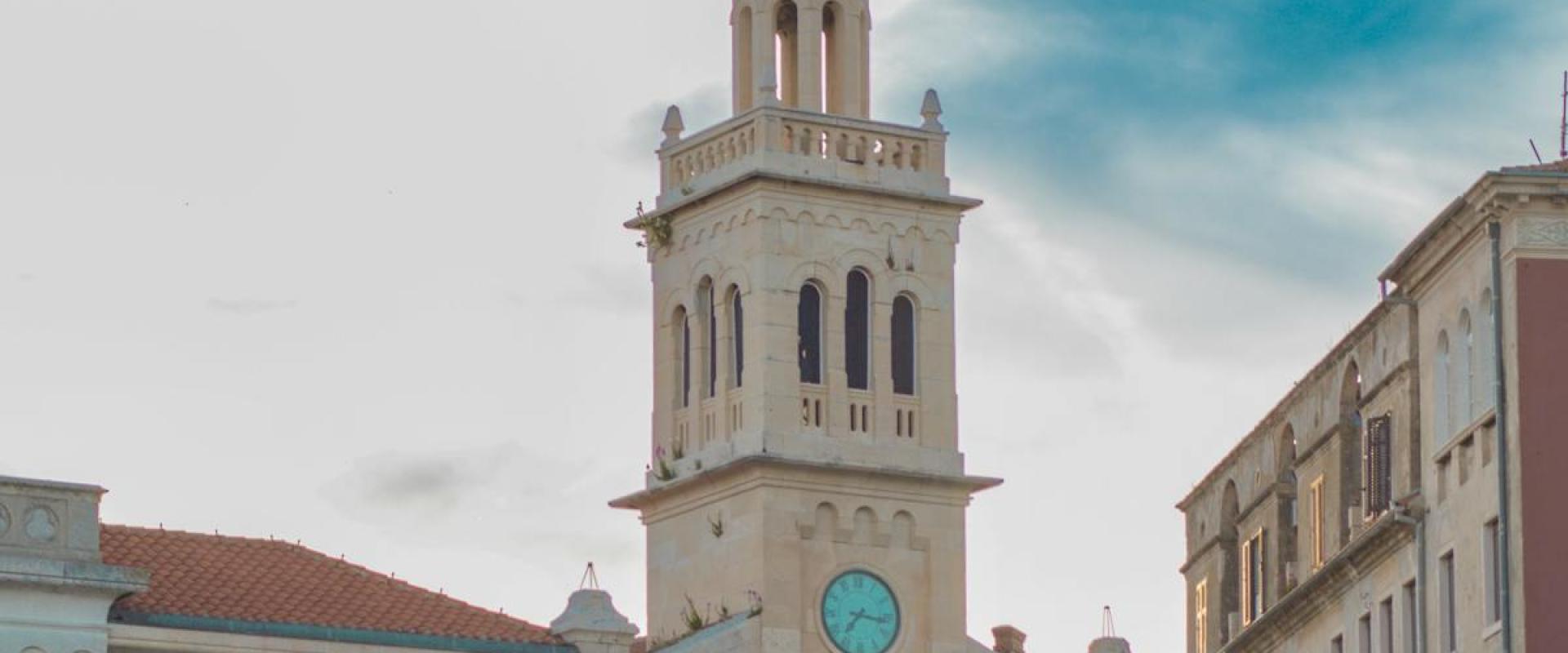 Historic Church in Croatian Countryside (Aerial View)