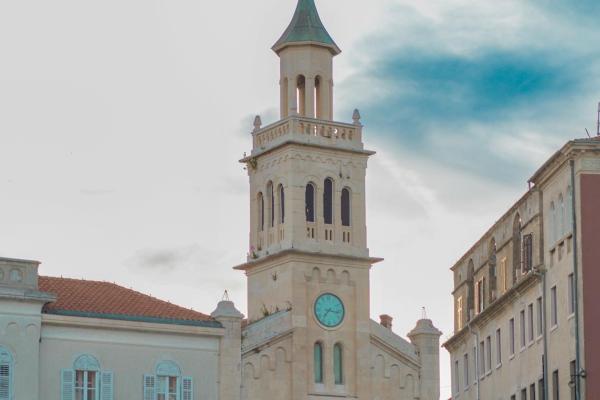 Historic Church in Croatian Countryside (Aerial View)