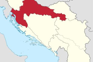 Locator map of Croatia and Slavonia in the Kingdom of Serbs, Croats and Slovenes (1918-1922)