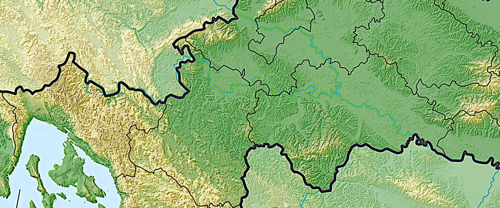 Croatia - Central Croatia - relief map