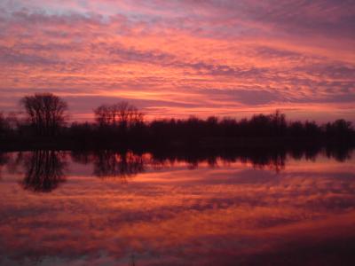 Sunset over Lake Jarun in Zagreb