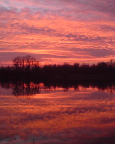Sunset over Lake Jarun in Zagreb
