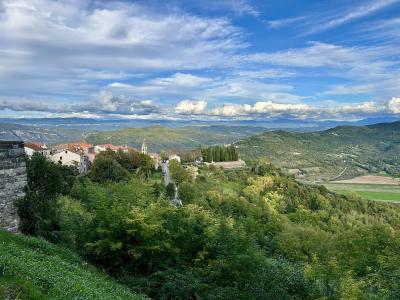 The hilltop old town of Motovun above the Mirna valley