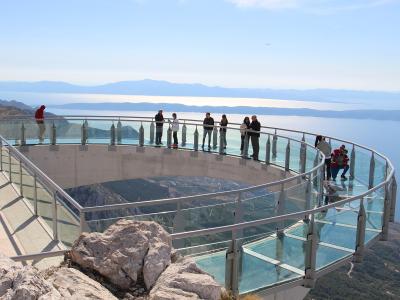 The glass Skywalk on Biokovo high above the Makarska coast
