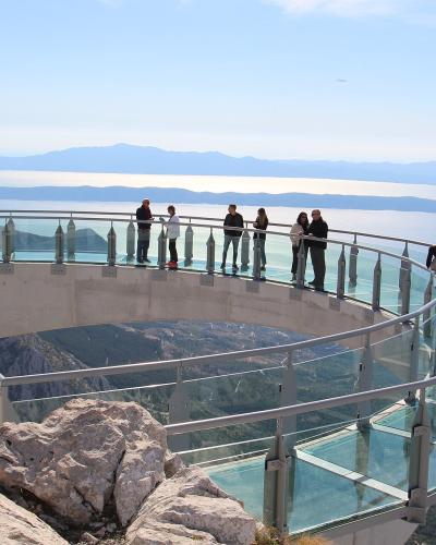 The glass Skywalk on Biokovo high above the Makarska coast