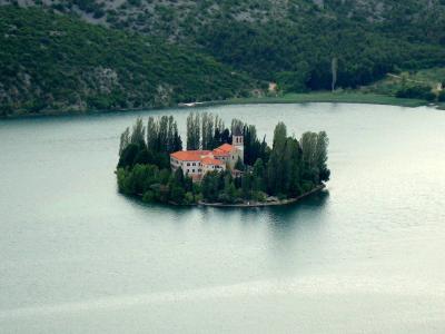 Visovac island and its Franciscan monastery on the Krka river